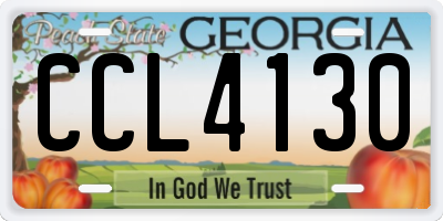 GA license plate CCL4130