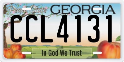 GA license plate CCL4131