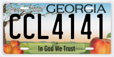 GA license plate CCL4141