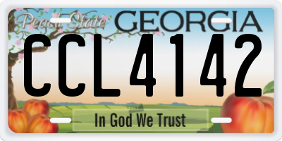 GA license plate CCL4142