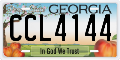GA license plate CCL4144