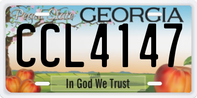 GA license plate CCL4147