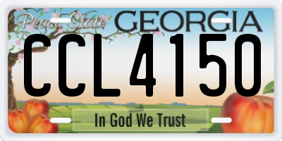 GA license plate CCL4150