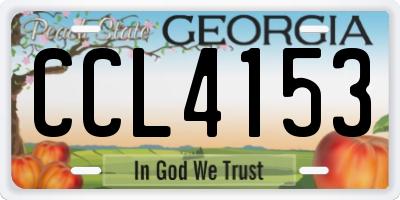GA license plate CCL4153