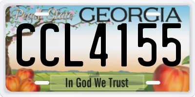 GA license plate CCL4155