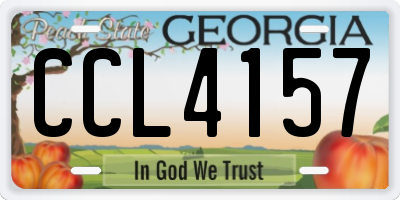 GA license plate CCL4157