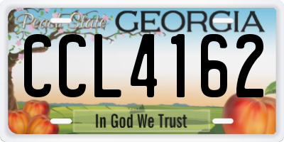 GA license plate CCL4162