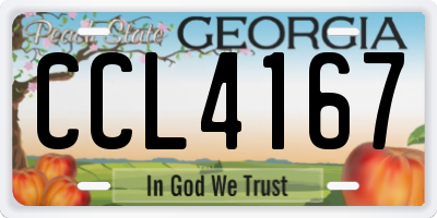 GA license plate CCL4167