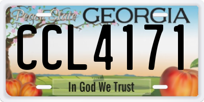 GA license plate CCL4171