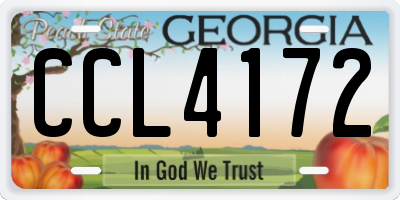 GA license plate CCL4172