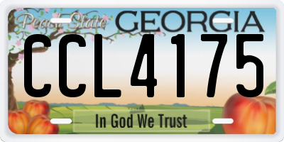 GA license plate CCL4175