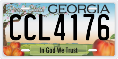 GA license plate CCL4176