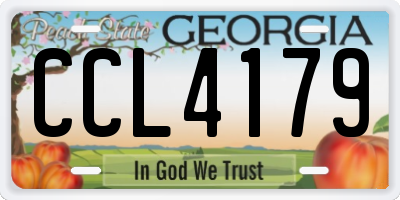 GA license plate CCL4179
