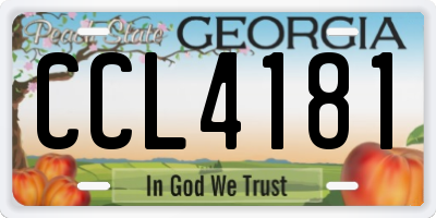 GA license plate CCL4181