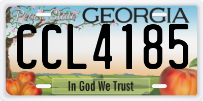 GA license plate CCL4185