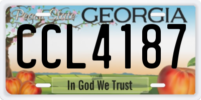 GA license plate CCL4187