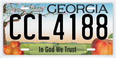 GA license plate CCL4188