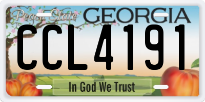 GA license plate CCL4191