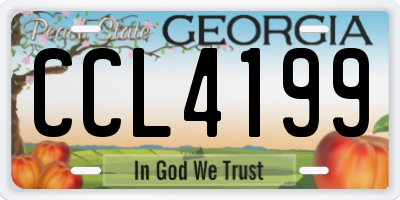 GA license plate CCL4199