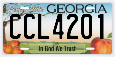 GA license plate CCL4201