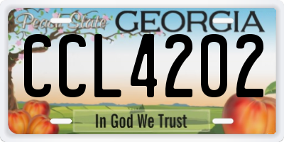 GA license plate CCL4202