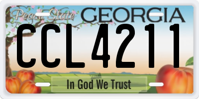 GA license plate CCL4211
