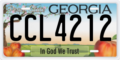 GA license plate CCL4212
