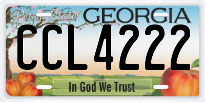 GA license plate CCL4222