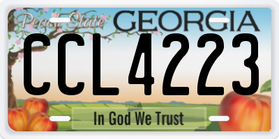 GA license plate CCL4223