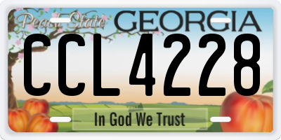 GA license plate CCL4228