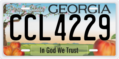 GA license plate CCL4229