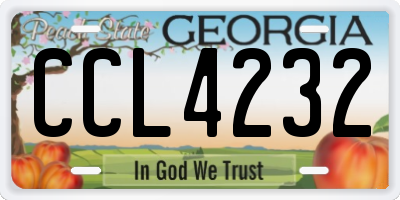 GA license plate CCL4232