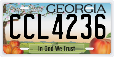 GA license plate CCL4236