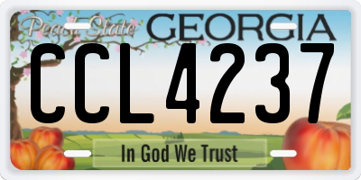 GA license plate CCL4237