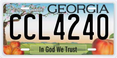 GA license plate CCL4240
