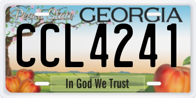 GA license plate CCL4241