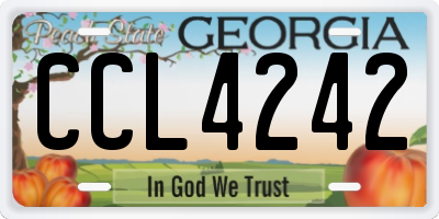 GA license plate CCL4242