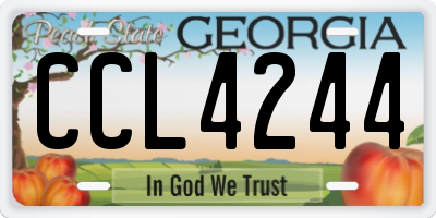 GA license plate CCL4244