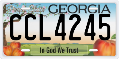 GA license plate CCL4245