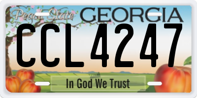 GA license plate CCL4247