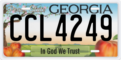 GA license plate CCL4249
