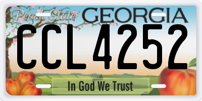 GA license plate CCL4252