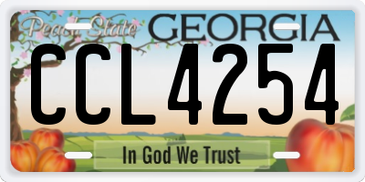 GA license plate CCL4254