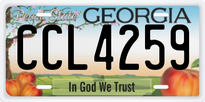 GA license plate CCL4259