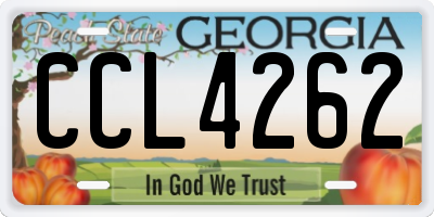 GA license plate CCL4262