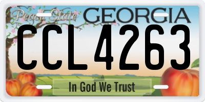 GA license plate CCL4263