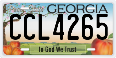 GA license plate CCL4265