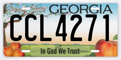 GA license plate CCL4271