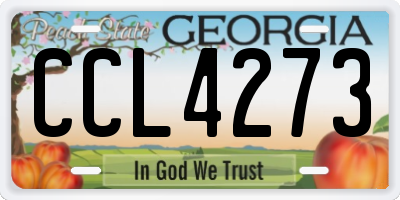 GA license plate CCL4273