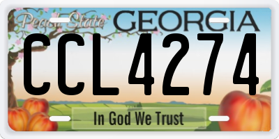 GA license plate CCL4274